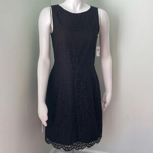 Gap Black Eyelet Sleeveless Dress size 0 NEW